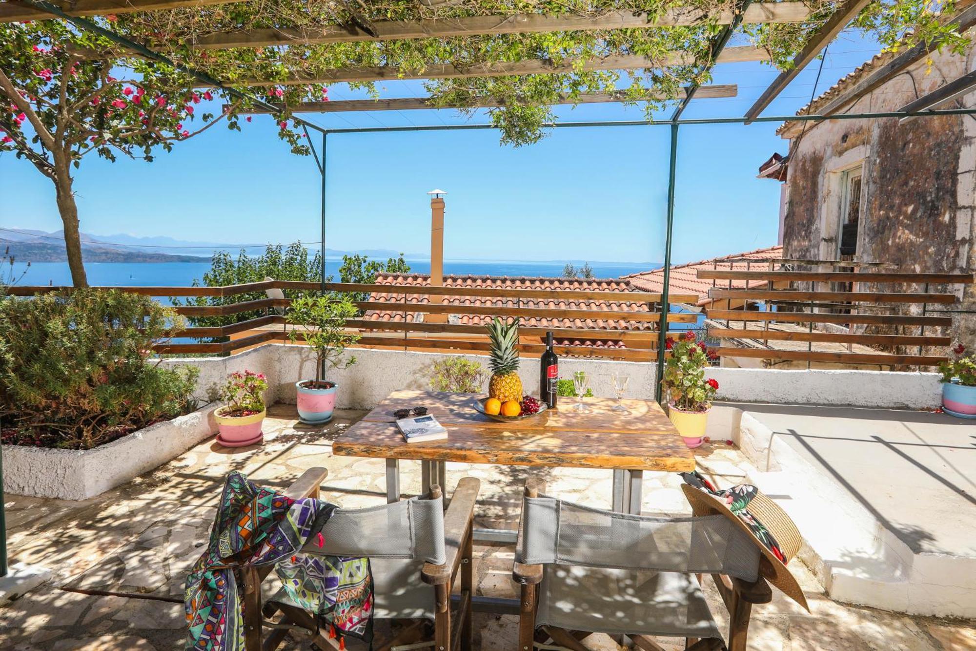 Joannas Sea-View Stone House Apartment Katavolos Ngoại thất bức ảnh